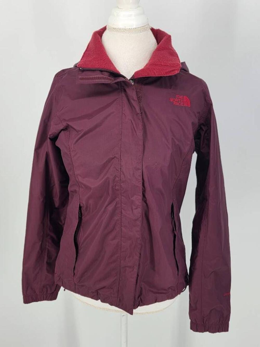 The North Face Womens S Resolve 2 Jacket Maroon Purple DryVent Rain Coat Hooded
